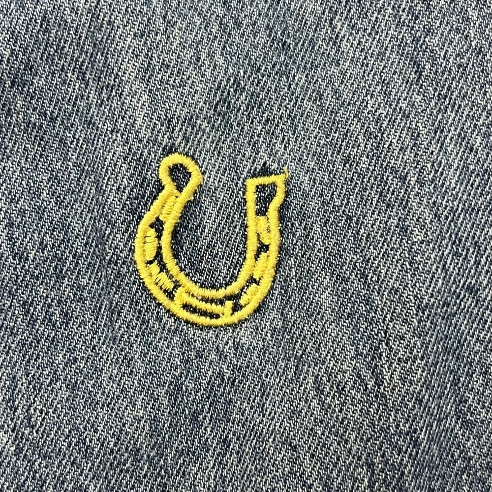 Old Navy Jeans Girls 14 Blue Baggy Flare High Rise Embroidered Western Horse 70s